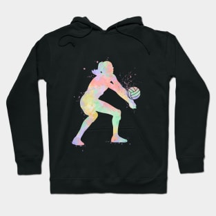 Girl Volleyball Libero Player Watercolor Sport Gift Hoodie